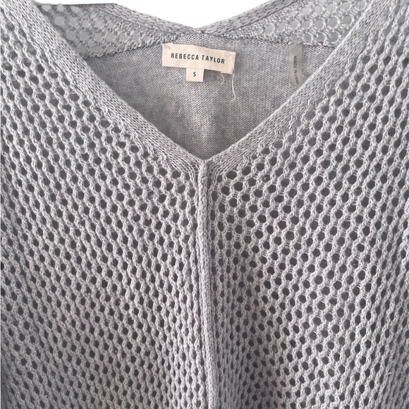 Rebecca Taylor Wool Cashmere V Neck Open Knit Long Sleeve Sweater Small - Picture 2 of 6
